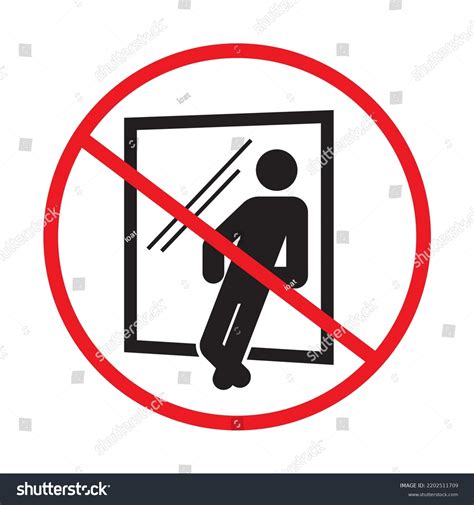 Do Not Lean On The Glass Warning Prevention Sign Royalty Free Stock