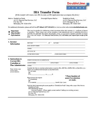 Fillable Online Ira Transfer Form Doubleline Funds Fax Email Print