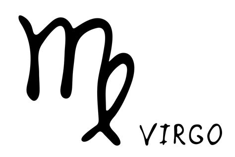 Hand Drawn Virgo Zodiac Sign Esoteric Symbol Doodle Astrology Clipart