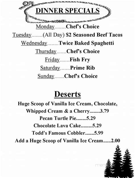 Menu of Bandits in Strawberry, AZ 85544