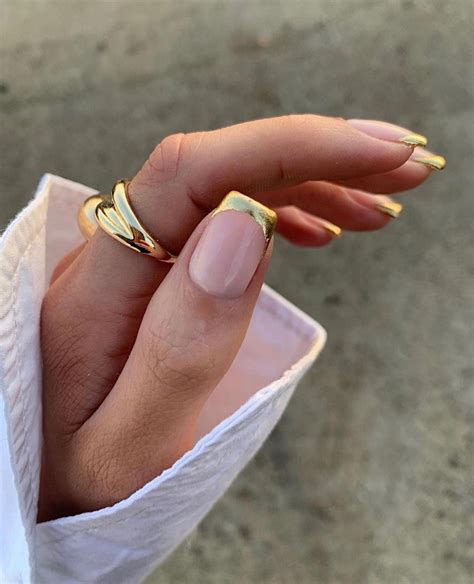 Classy Nails Stylish Nails Cute Nails Elegant Nails Gold French Tip