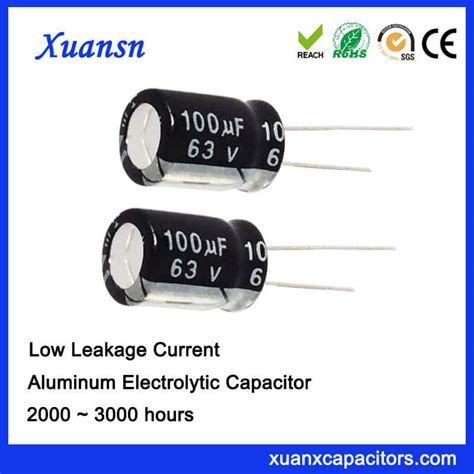 100UF 63V Aluminum Electrolytic Capacitor Low Leakage China Capacitor