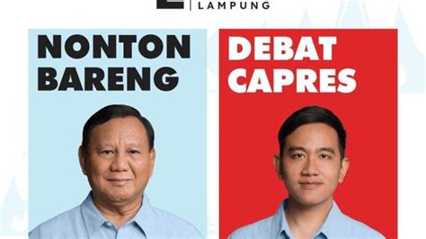 Nanti Malam Tkd Prabowo Gibran Provinsi Lampung Adakan Nobar Debat