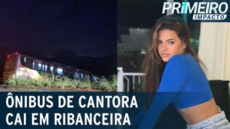 Ônibus da cantora Brisa Star a fadinha do piseiro cai em ribanceira