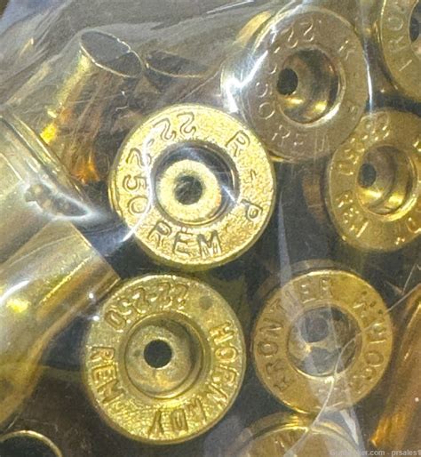 Lot Of 116 Count Once Fired 22 250 Rem Brass Cases Cleaned Deprimed Reloading Brass At