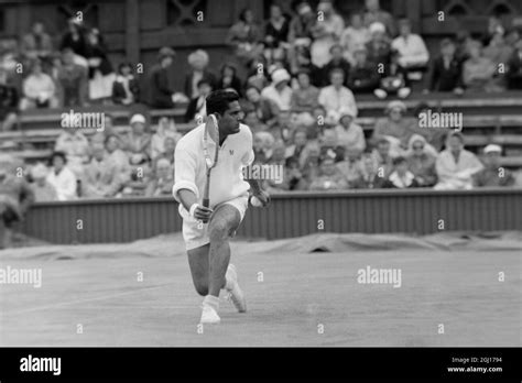 RAMANATHAN KRISHNAN IN ACTION AT TOURNAMENT IN WIMBLEDON INTERNATIONAL ...