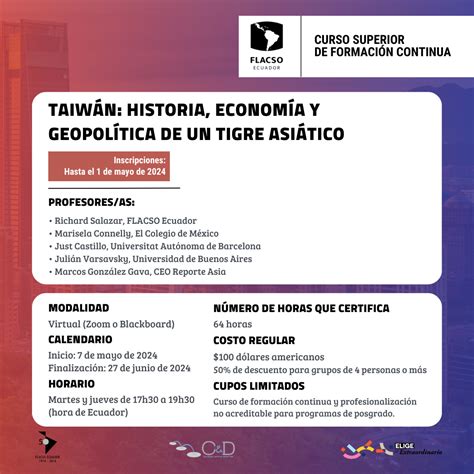 Curso Superior de Formación Continua Taiwán historia economía y