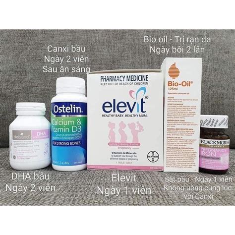 Combo B U C B T Vitamin D Nh Cho B B U Date Elevit Canxi