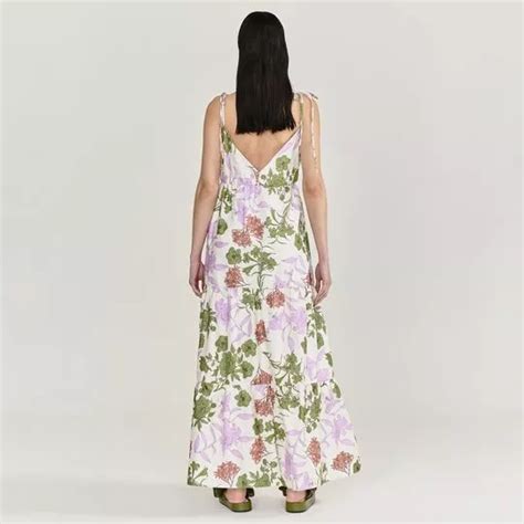 Vestido Longo Floral Off White Verde Emi Rio Privalia O Outlet