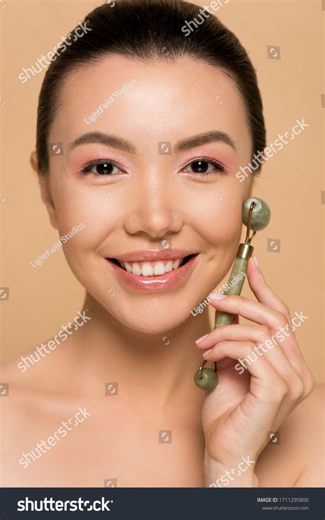 Beautiful Smiling Naked Asian Girl Making Stock Photo Shutterstock