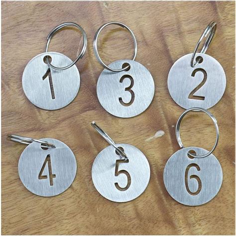 Stainless Steel Numbered Tags With Key Ring Mm Hollowed Number Tags