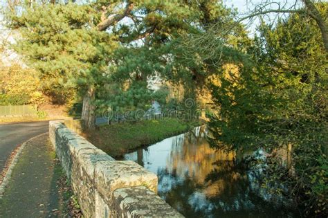 Autumn Scenery In The Village Of Eardisland Herefordshire England