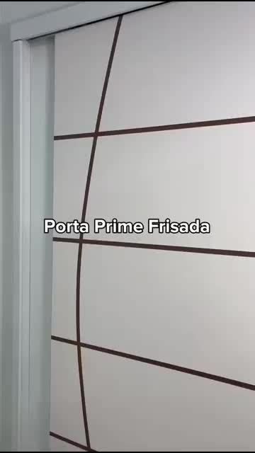 Porta Correr Branco Prime Frisada 210x70 C Kit Madeira Parcelamento