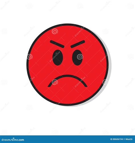 Red Angry Sad Face Negative People Emotion Icon Stock Vector ...