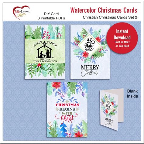 3 Printable Christian Christmas Card Verses: DIY You Print - Etsy