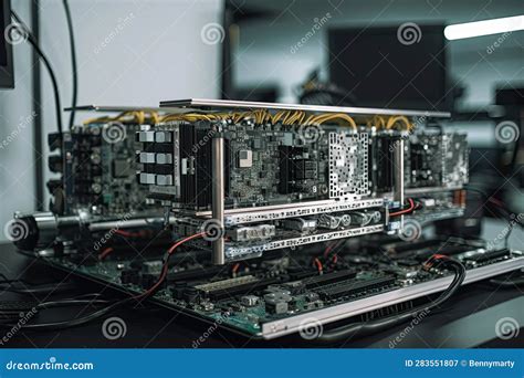 Bitcoin Mining Rigs Stock Illustration Illustration Of Computer