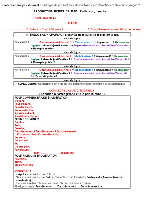 3 MÃthodologie de l argumentation Article critique PRODUCTION