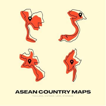 Premium Vector | ASEAN country maps