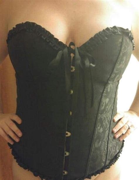 Everbellus Sweetheart Overbust Satin Lace Boned Corset Bustier