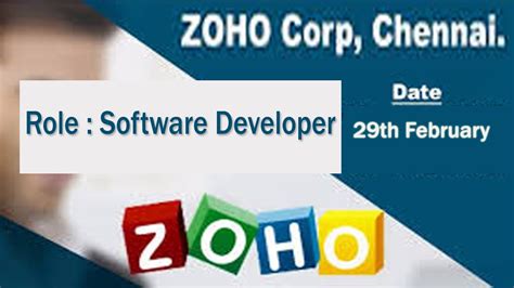 ZOHO RECRUITMENT FRESHER Role Software Developer Test Date 29th