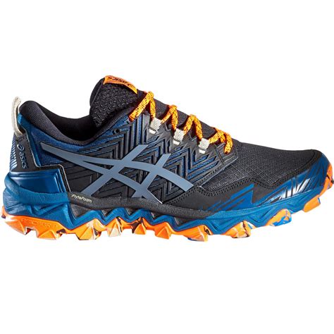 CHAUSSURES TRAIL ASICS GEL FUJI TRABUCO 8 HOMME BLEU ORANGE Asics