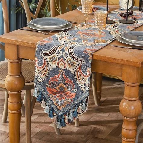 Pc Chemin De Table Ethnique Couverture De Table Motif Floral En