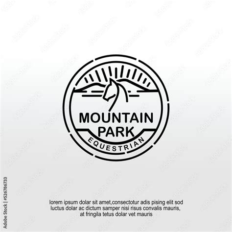 Equestrian Mountain Park Logo Design Idea Stock Vector Adobe Stock