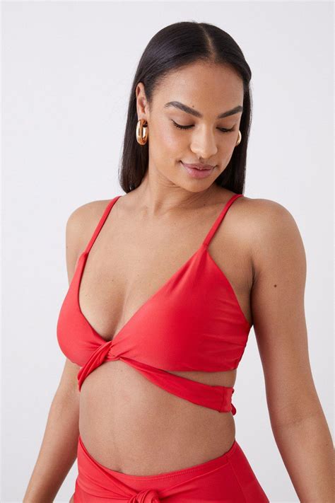 Swimwear Tie Back Wrap Around Bikini Top Dorothy Perkins