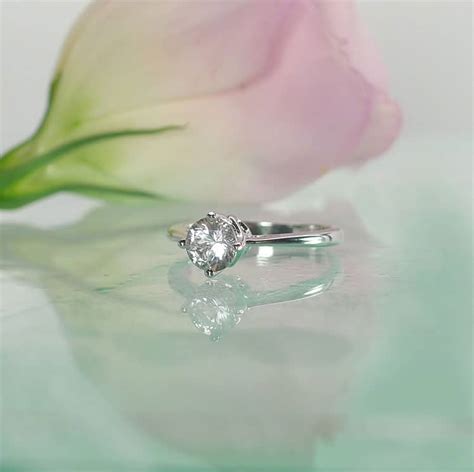 Solitaire Silver Ring Herkimer Diamond Conflict Free