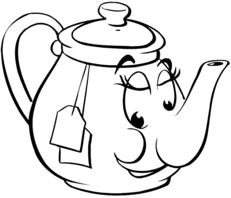 Printable Teapot Färbung Seite Kostenlose Druckbare Malvorlagen Für