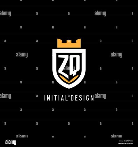 Initial ZQ Logo With Shield Esport Gaming Logo Monogram Style Vector