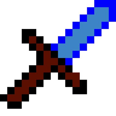 Minecraft Diamond Sword Pixel Art