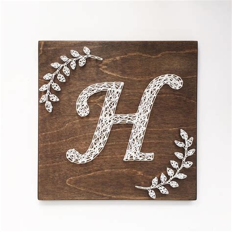 Monogram String Art Monogram Art Initial Art Laurel Etsy