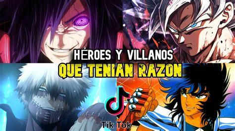 FRASES DE HÉROES Y VILLANOS DEL ANIME QUE TENÍAN TODA LA RAZÓN YouTube