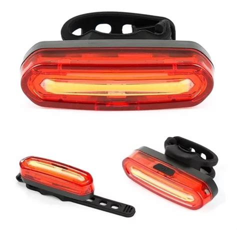 Linterna Para Bicicleta Luz LED Recargable Color Rojo Y Azul Baliza