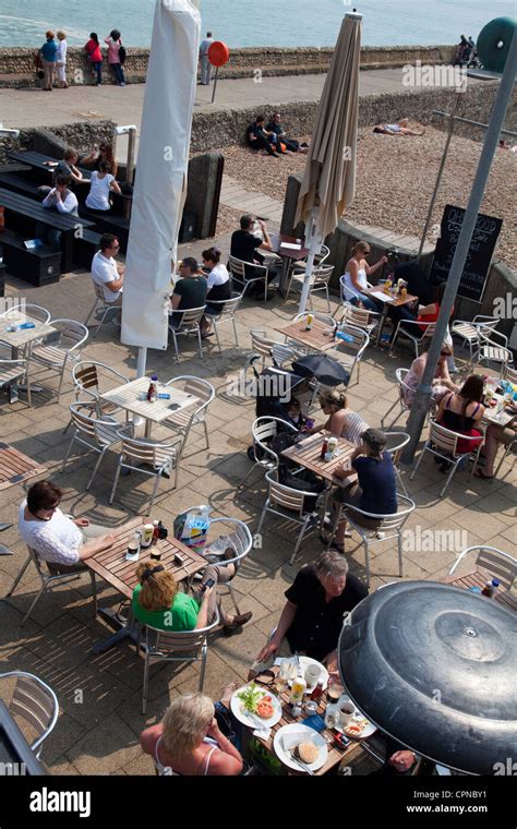 Brighton Beach Seafront Restaurants in UK Stock Photo - Alamy