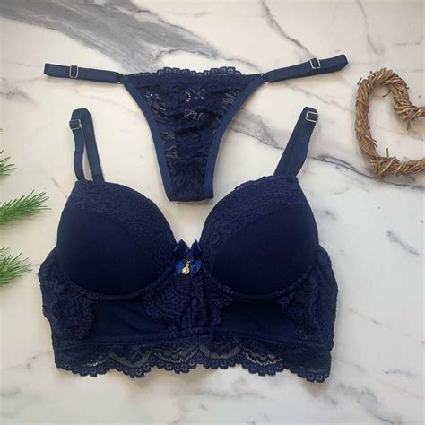 Conjunto De Lingerie Fascino Azul Marinho Dolce Pecado