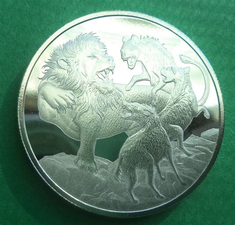 Great 2022 Lion vs Hyenas (Predators) 1 oz. .999 Silver Round with