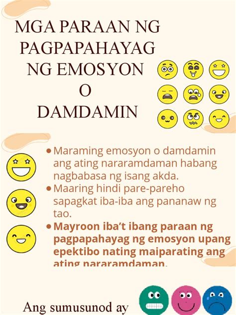 Mga Paraan Ng Pagpapahayag Ng Emosyon O Damdamin Pdf