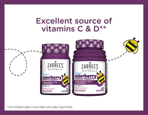 Buy Zarbees Elderberry Gummies For Kids With Vitamin C Zinc