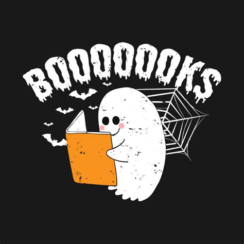 Ghost Book Reading Halloween Reading T Shirt TeePublic