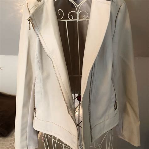 White Leather Jacket - Gem