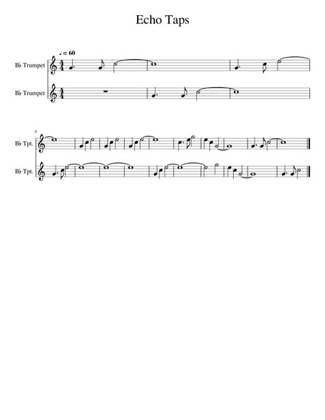 Echo Taps Sheet Music For Trumpet In B Flat Brass Duet