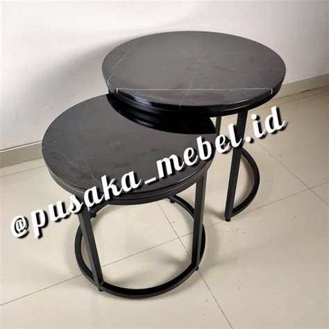 Jual Coffe Table Marmer Rangka Besi Meja Tamu Top Marmer Putih Carrara