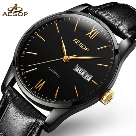 Aesop Reloj Mec Nico Ultradelgado Para Hombre Cron Grafo Autom Tico