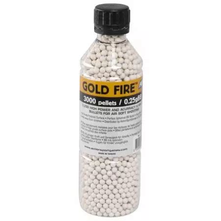 Bouteille 3000 0 25g Billes Gold Fire Blanches