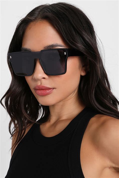 Black Oversized Sunglasses Shield Sunglasses Sunglasses Lulus