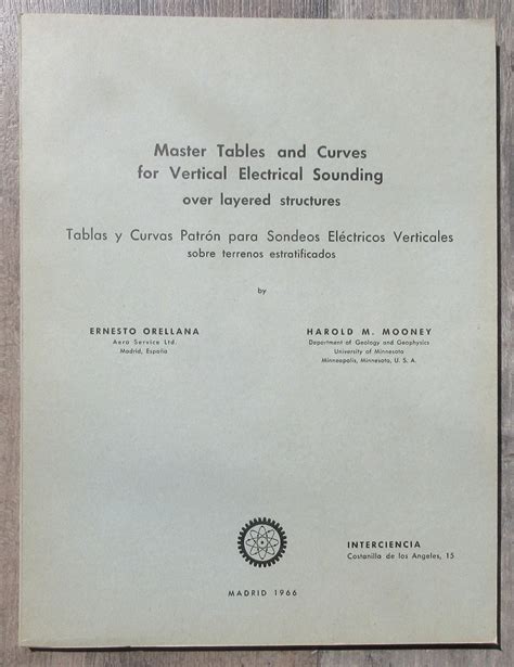 Master Tables And Curves For Vertical Electrical Sounding Over Layered