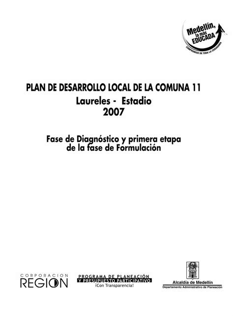 Pdf Plan De Desarrollo Local De La Comuna 11 Proceso Y Sus