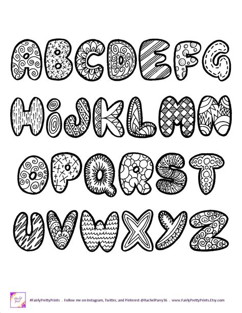 Printable Doodle Alphabet